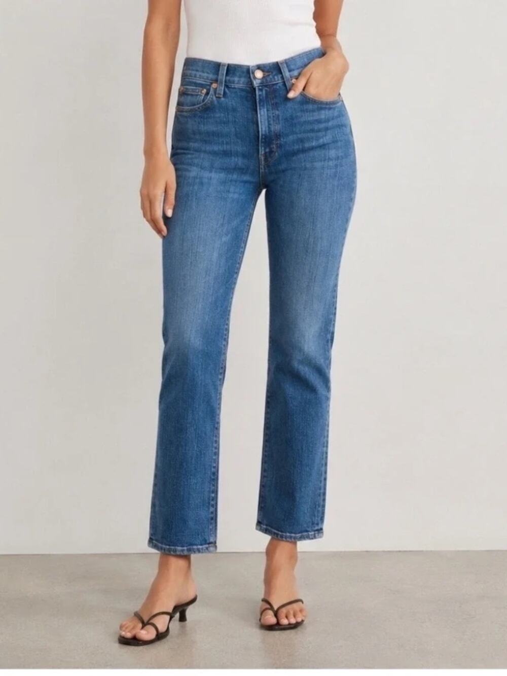 AYR Jeans The Pop Straight Jeans Blue Size 34 Short Inseam